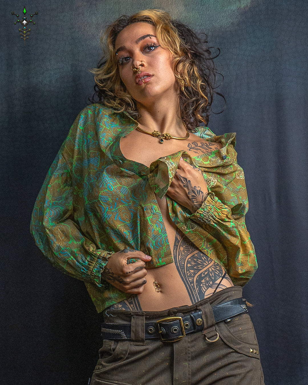 Shirt Woman Longsleeve FRUFRU / Cotton Voile Gold Lurex - SANDZ